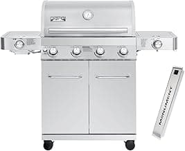 Monument Grills Larger 4-Burner Propane Gas Grills Stainless Steel with Smoke Box(2 items)
