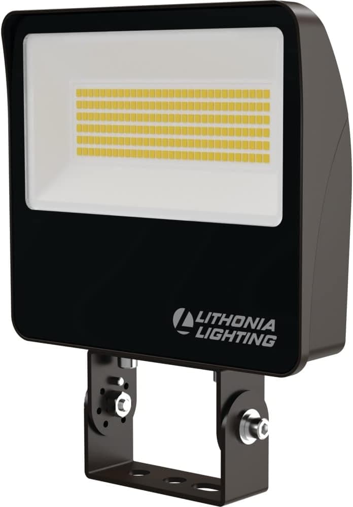 Lithonia Lighting Outdoor LED Floodlight, Adjustable Lumen Output, 3000K/4000K/5000K Switchable Color Temperature, Knuckle or Yoke Mount, Bronze (ESXF2 ALO SWW2 KY DDB M2)