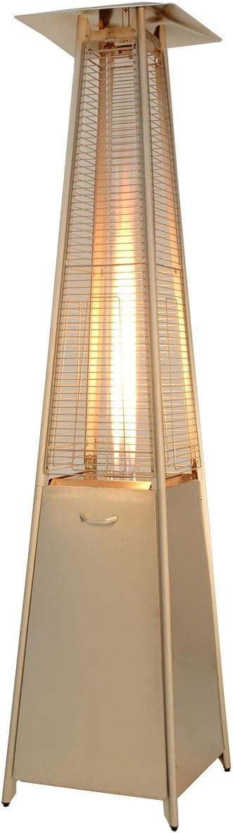 Hiland HLDS01-GTSS Pyramid Glass Tube Patio Heater, 48,000 BTU, Stainless Steel, CSA certified