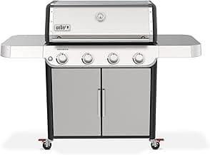 Weber Genesis S-415 Liquid Propane Gas Grill, Stainless Steel