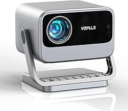 [Netflix Officially & AI Auto Focus] VOPLLS 4K Projector with WiFi and Bluetooth, 3D DoIby Audio & Auto Keystone Video Projector, 1000 ANSI Outdoor Movie Projector, 50% Zoom, MAX 300''Display(Grey)