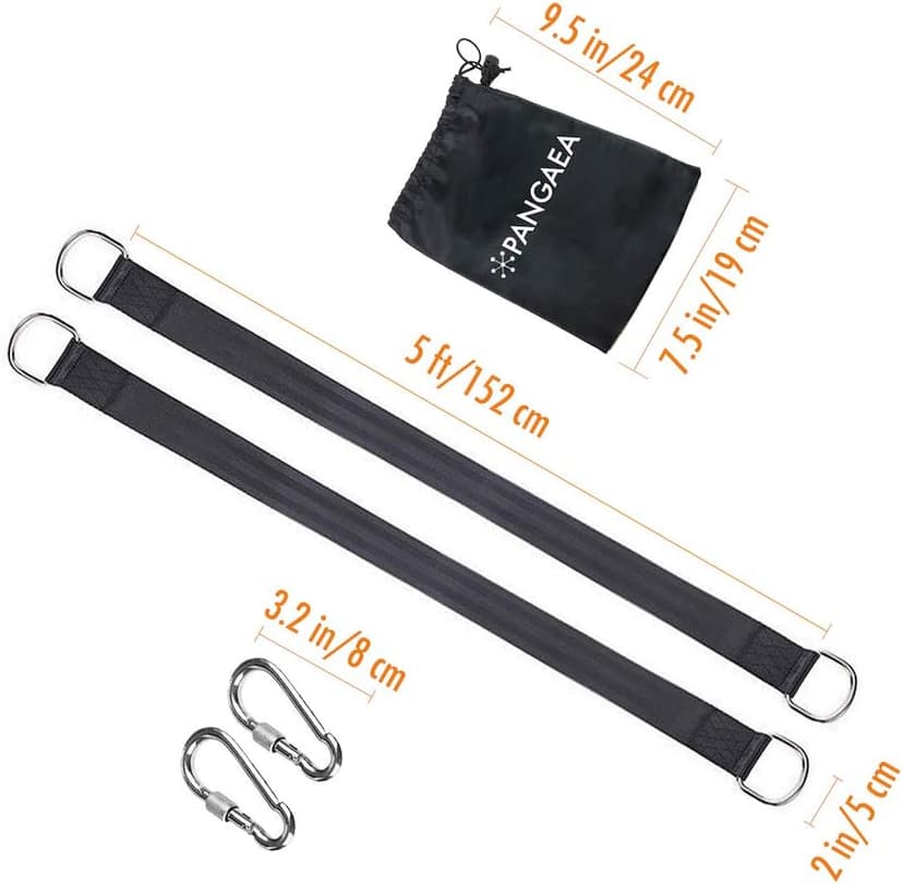 Tree Swing Hanging Straps Kit, Heavy Duty Holds 2200LBS 5FT Extra Long, with Safer Lock Snap Carabiners & Carry Pouch Bag