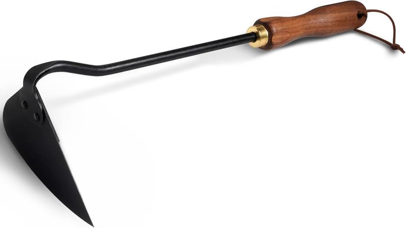 Gardening Tools Triangle Hoe Stainless Steel. Garden Hoes with Ergonomic Walnut Handle for Backyard Weeding, Loosening, Farm. Gardening Gifts for Women/Men