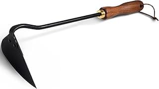 Gardening Tools Triangle Hoe Stainless Steel. Garden Hoes with Ergonomic Walnut Handle for Backyard Weeding, Loosening, Farm. Gardening Gifts for Women/Men