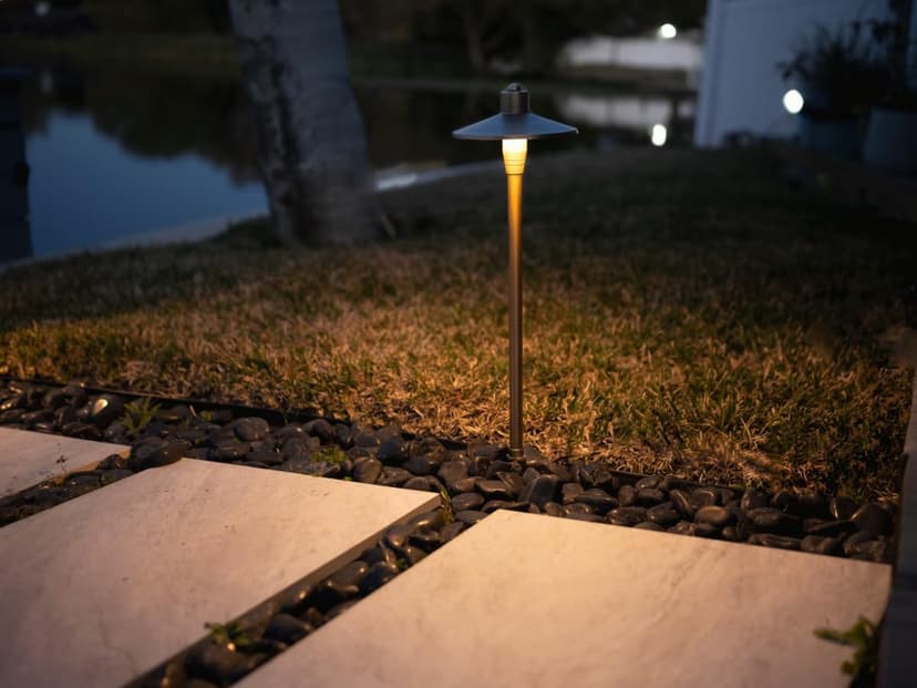 G2 12V Brass Path Light (24" Tall) with 3W 2700K Warm White G4 LED Bulb for Low Voltage Landscape Lighting on Outdoor Pathway, Walkway, Garden, Driveway or Patio