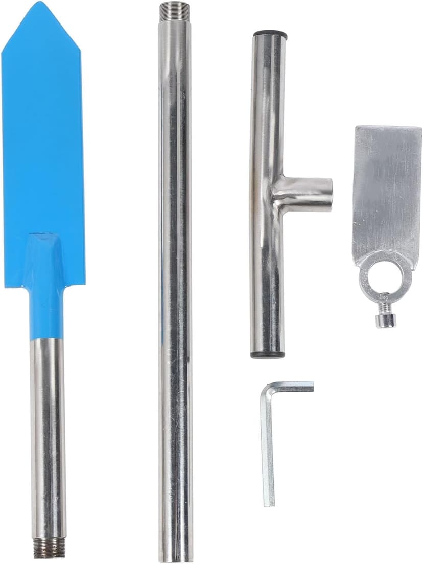 Hand Dibber, Garden Dibber Bar with Foot Pedal, T Handle & 8.5in Blade, Stainless Steel Planting Bar, Long Dibbler Garden Tool for Digging, Transplanting, Gardening, Planting(Blue)