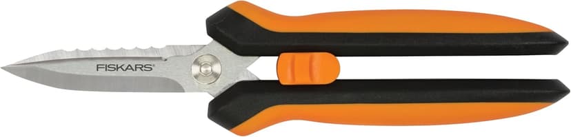 Fiskars Pruning Shears for Gardening, Multipurpose 8" Garden Shears with Sheath and SoftGrip Handle, Great for cutting Nursery Pots, Bags, and Wire