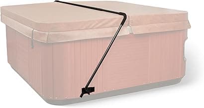 HEATWAVE Low Mount Spa Cover Lift – Compatible with Rectangular/Square Spas up to 8 ft Wide – Easy to Use Hot Tub Cover Lifter with Durable Power Coated Steel & Adjustable Spacers - Black