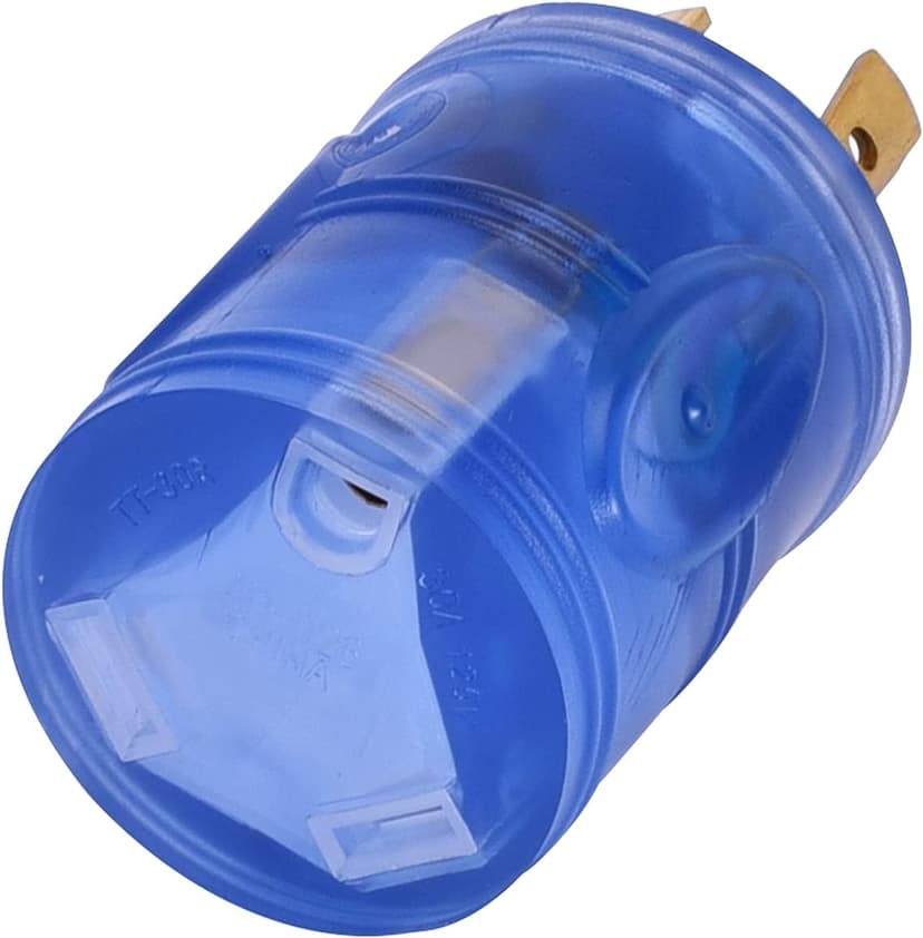 30 amp rv Power Adapter 4 Prong Twist Lock Plug Heavy Duty Converter L14-30P to TT-30R 125/250V 30A Male Plug to 30A Female Receptacle for Generator Caravan RV Camper (Clean Blue)