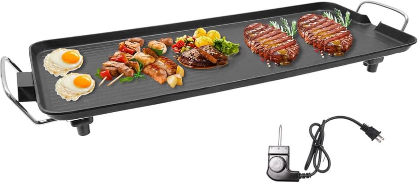 Nonstick Electric Barbecue Grill,BBQ Grill 32-482℉ Adjustable Temperature, Portable Electric Grill Outdoor, 1500W Electric Grill Plate for Yard, Travel, Picnic, Camping, Party