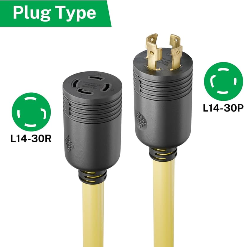 FIRMERST Generator Extension Cord 30 amp Twist Lock Plug 12 Feet, NEMA L14-30P to L14-30R