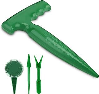 4Pcs Bulb Planter Tool - Widger and Dibber for Planting - Garden Dibber Tool for Vegetable and Flowers Seeding Easy Transplanter