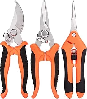 3 pcs garden shears Stainless steel Gardening scissors Pruning shears for gardening For pruning scissors flowers fruit trees