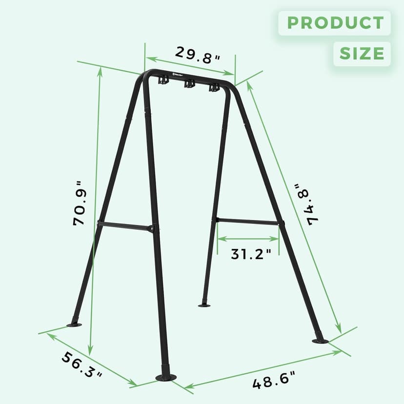 G TALECO GEAR Hammock Chair Stand,Heavy-Duty Steel Hammock Stand,300LBS Multi-Use Swing Stand for Outdoor Indoor，Hammock Chair not Include (Black)