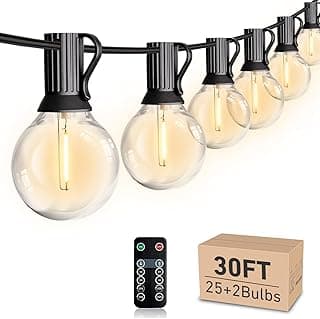 HISTAR LED 30FT Outdoor String Lights with Remote Waterproof Patio Lights 27 Dimmable G40 Bulbs, Outdoor Globe String Lights Decorative Backyard Bistro Garden Balcony Cafe Lights