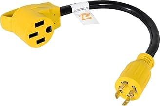 50 to 30 Amp RV Adapter,1.8FT 4 Prong 30 Amp to 50 Amp RV/EV Adapter Cord, L14-30P Locking Male Plug to 14-50R Female