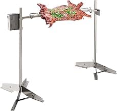 46" Outdoor Electric Rotisserie Grill Kit | 125LBS Pig Spit Rotisserie Grill | 45W Rotatable Motor BBQ Rotisserie Kit | Height Adjustable Spit Roaster Stand for Roasting Pig Lamb