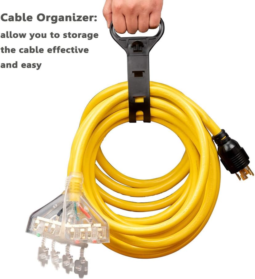 25 Feet Heavy Duty Generator Adaptor Extension Cord,Locking Cord,NEMA L14-30P/Four 5-20R, 4 Prong 10 Gauge Flexible Generator Cable,Generator Power Cord, 125/250V 30Amp 7500 Watts Yodotek