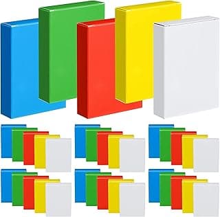 Jexine 50 Pieces Playing Card Box Empty Playing Case Card Holder Organize Storage Board Game Box Fits Baseball Trading(Red, Yellow, Green, Blue, White)