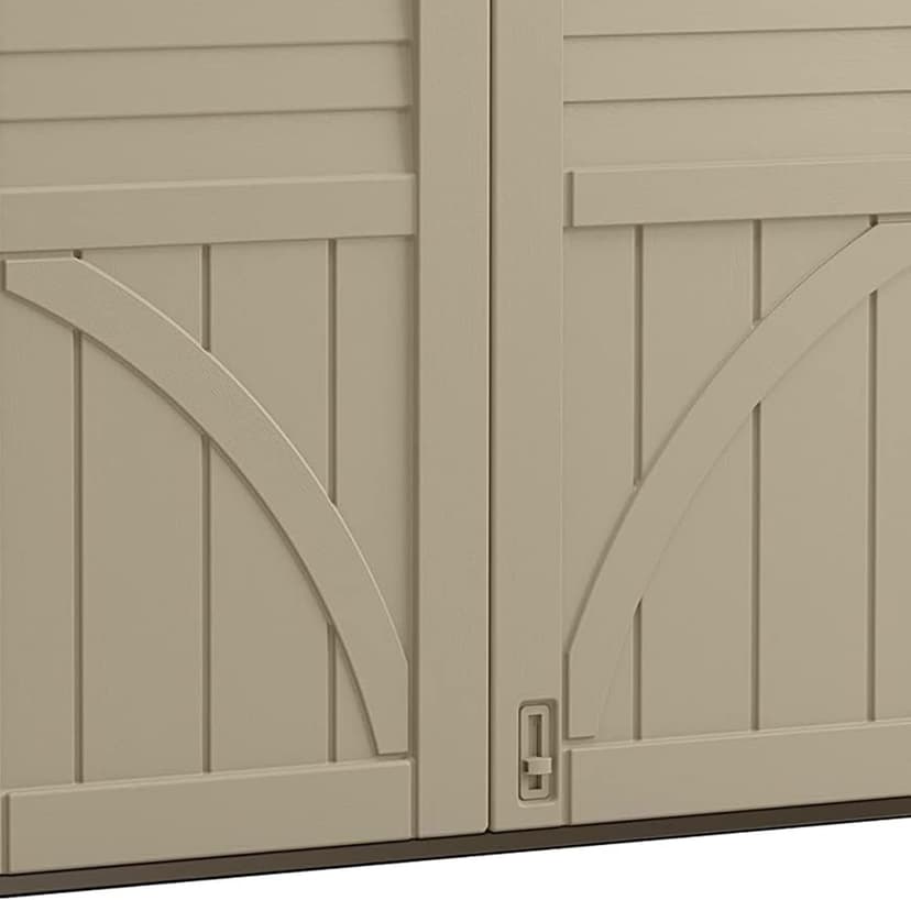 Suncast 34 Cu. Ft. Horizontal Shed for Outdoor Storage w/ Locking System, Sand/Slate
