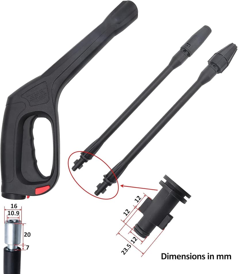 High Pressure Water Spray Gun Wand Nozzle, Replacement Pressure Washer Gun Compatible with Portland Pulsar Husky Powerwasher TaskForce TaskMaster ShopForce Electric Pressure Washers