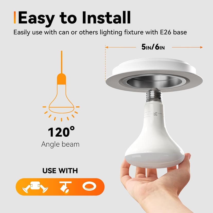 TJOY 12 Pack BR30 Flood Light Bulb Indoor, 65W Equivalent Dimmable Led Recessed Lights Bulb, 2700K Soft Warm White, E26 Base Bulbs for Kitchen Ceiling, Recessed Can, Replacement Incandescent, 9W,800LM