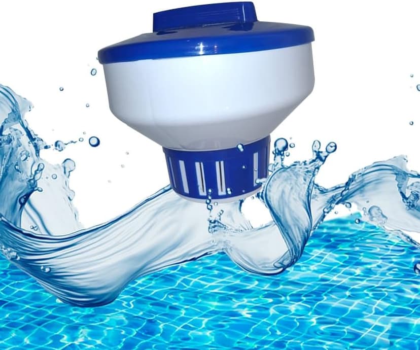 FibroPool Above Ground Swimming Pool Maintenance Kit - Telescoping Pole, Leaf Rake, Vacuum, Brush, Floating Chlorinator, Leaf Net and Test Strips