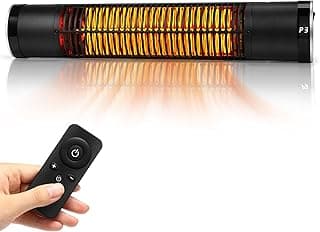 Electric Outdoor Heater, 1500W Patio Heater for Outdoor Use, Wall-Mounted Carbon Infrared Heater,With Remote, 3 Heat Levels, 8H Timers, Radiant Heater for Garage, Gazebos, Shop