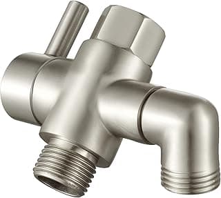 Shower Arm Diverter Valve Brass G1/2 3 Way Universal Bathroom Shower System Component Replacement for Handheld Shower Head and Fixed Spray Head, Brushed Nickel