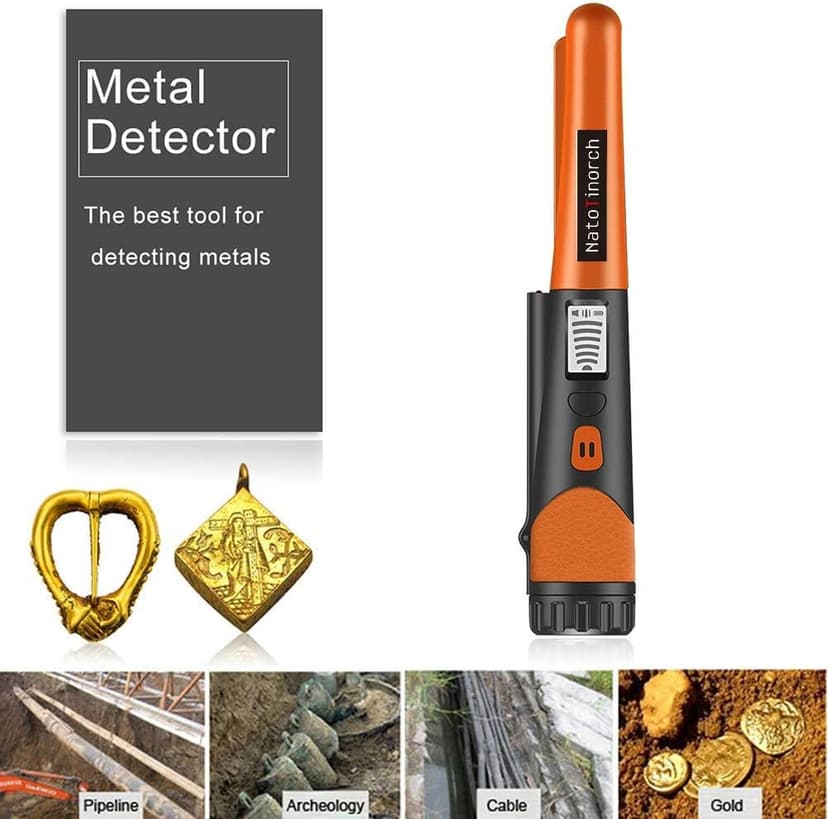 Hand Metal Detector, High Sensitivity Metal Detector with LCD Display&Belt Holster,360°Scanning,All Metal Finder Locating Gold Coin Silver Jewelry Waterproof