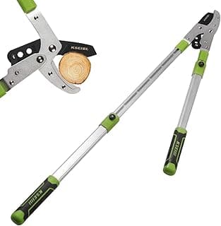 KSEIBI 252606 Anvil Lopper with Telescoping Aluminium Light-weight Handle, Tree Trimmer, Branch Cutter, Loppers, Pruning Shears, Garden Pruners Up to 2 Inch Cutting Capacity, 28 ~ 40 Inch