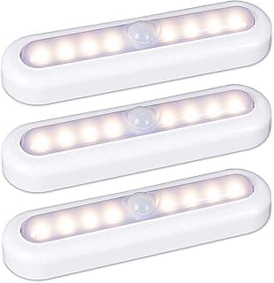 STAR-SPANGLED 3 Pack 7” Motion Sensor Lights Indoor Battery Operated, Stick on LED Light for Closet, Stairs, Under Cabinet, Warm White