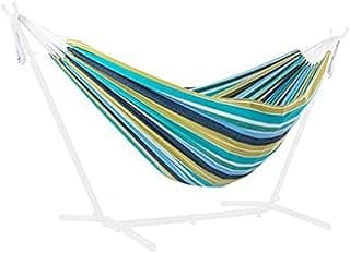 Vivere Brazilian Style Double Cotton Hammock with Polyester End Strings, 450 lb Weight Capacity (Replacement Cayo Reef)