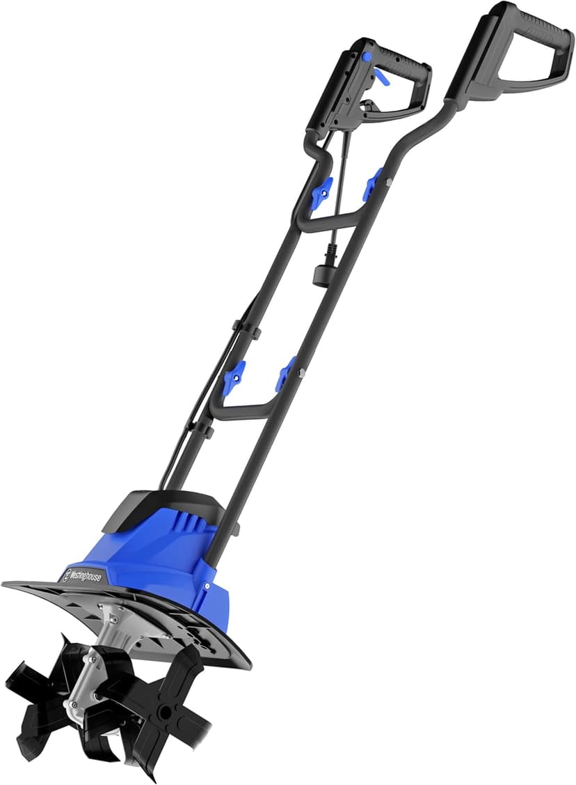 Westinghouse 14-Inch, 10 Amp Corded Electric Tiller Cultivator for Gardening, with 4 Steel Blades