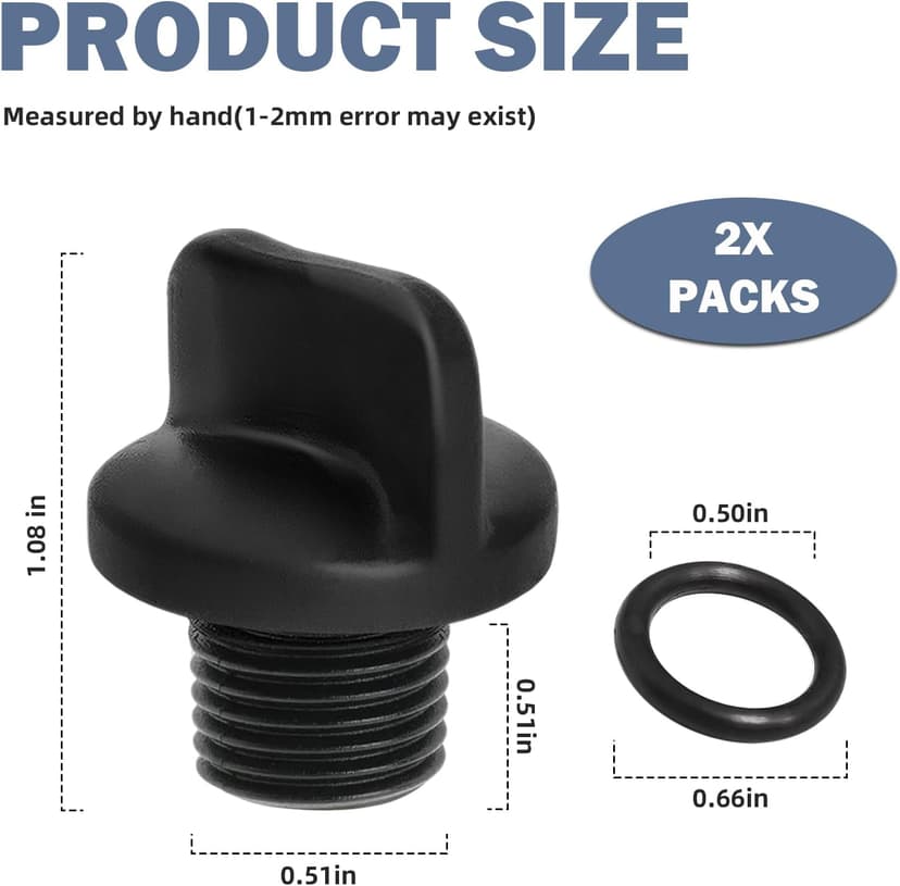 R0446000 Pool Pump Pipe Plug with O-Ring Replacement for Jandy Filter Pumps, Polaris Booster Pump & Water Purification System, Pool Spa Heater Drain Plugs (2 Pack)