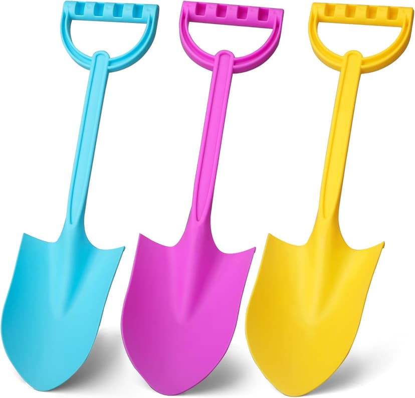 Beach Sand Shovels Toys, 16 Inch Heavy Duty Plastic Sand Spade Shovel for Kids Adults, Beach Sand Toy for Sandbox,Outdoor, Snow Scoop, Planting, Digging, Gardening, Summer Vacation 3 Pack