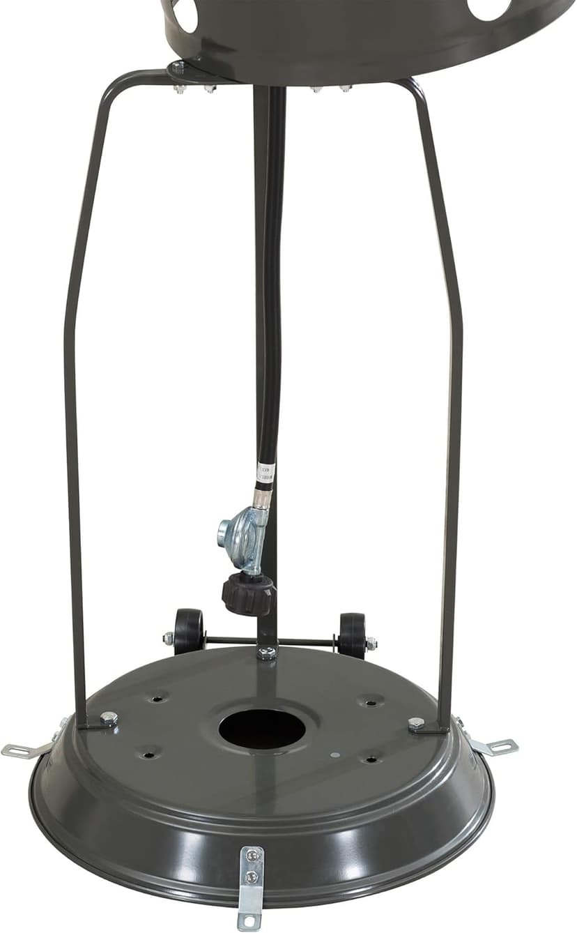 Sunjoy 47,000 BTU Avanti Outdoor Portable Propane Heater for Patio and Garden with Safety Auto Shut Off Valve and Wheels, Gray