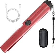 Rechargeable Metal Detector Pinpointer for Adults & Kids, Fully Waterproof Handheld Metal Detector Wand for Underwater, Portable Small Gold Detector Tool with LED Light and Adjustable Sensitivity