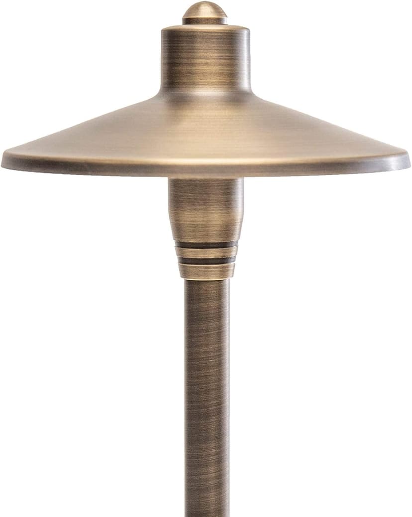 G2 12V Brass Path Light (24" Tall) with 3W 2700K Warm White G4 LED Bulb for Low Voltage Landscape Lighting on Outdoor Pathway, Walkway, Garden, Driveway or Patio