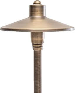 G2 12V Brass Path Light (24" Tall) with 3W 2700K Warm White G4 LED Bulb for Low Voltage Landscape Lighting on Outdoor Pathway, Walkway, Garden, Driveway or Patio