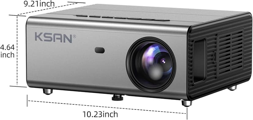 KSAN Projector, [800 ANSI Lumen] Outdoor Movie Projector, Projector with WiFi 6 and Bluetooth 5.2, Home Theater Video Proyector Support 200inch, 5W Speaker, Compatible with iPhone/TV Stick/PC/PS4