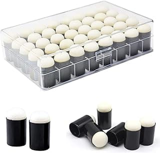 40pcs Finger Sponge Daubers with Storage Box for Painting Chalk Ink Card Making Drawing DIY Craft Handmade Finger Painting Sponge Set Craft Drawing Sponge Dauber Set Painting Projects-Daubers