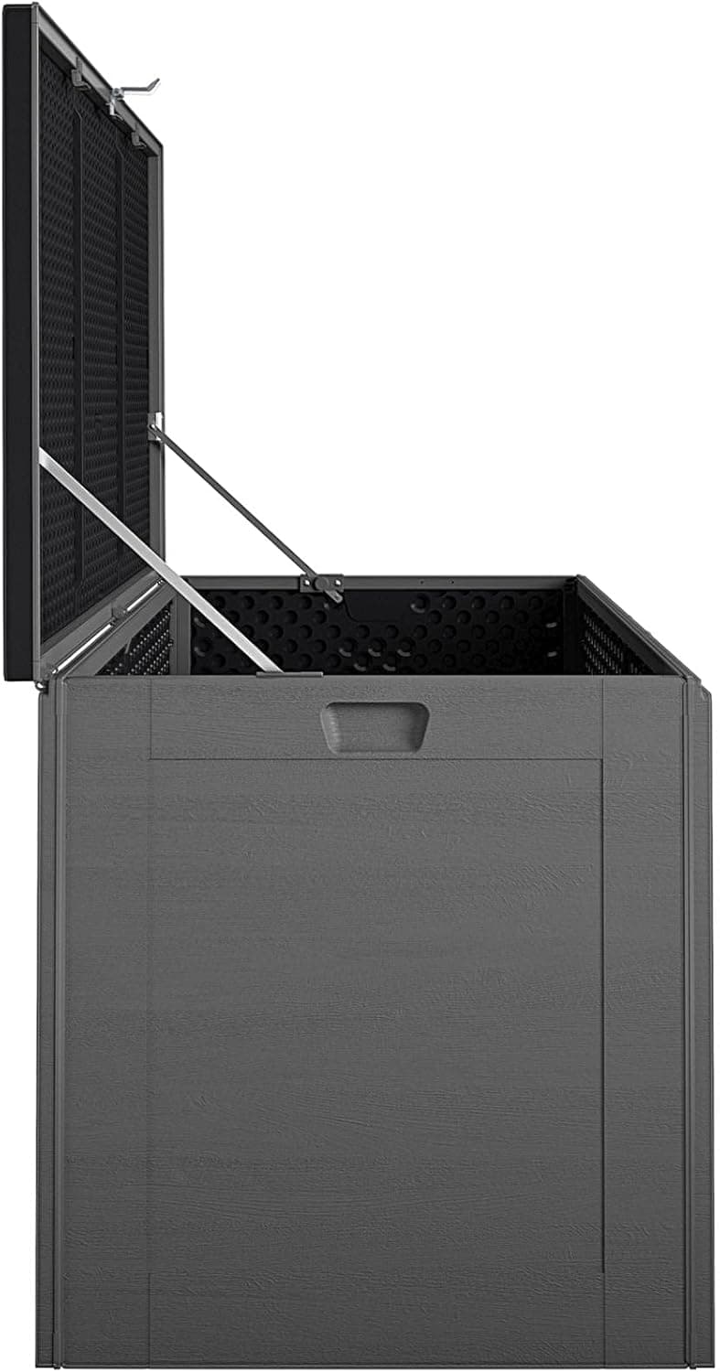 Cosco Outdoor Living 88180BGY1E Cosco Outdoor Patio Storage, Extra Large, 180 Gallons, Charcoal Deck Box, Black/Gray