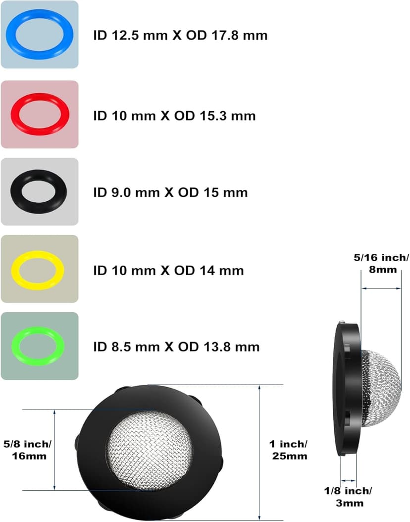 24 Pack O-Ring Power Pressure Washer Kit 6 Sizes for Power Pressure Washers, Pump, Hose, Gun, Wand and Lance