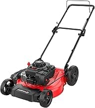 PowerSmart 21 in. Gas Lawn Mower with 125cc Briggs and Stratton E300 Engine, 2-in-1 Push Mower with Mulching & Side-Discharge