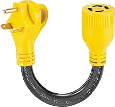 Generator Transfer Switch Adapter Cord NEMA TT-30P to L14-30R, 3 Prong 30 Amp RV Generator TT-30 Male Plug to 4 Prong 30 Amp Inlet Box L14-30 Female Connector, STW 10AWG/3C, ETL Listed