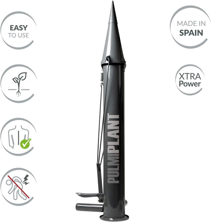 Bulb Planter Tool for Vegetables and Bulbs– Manual Seedling Transplanter with Sharp and Reinforced Tip – Durable and Stainless Steel Gardening Tool for Soft Loam Soil – Easy Garden Planting
