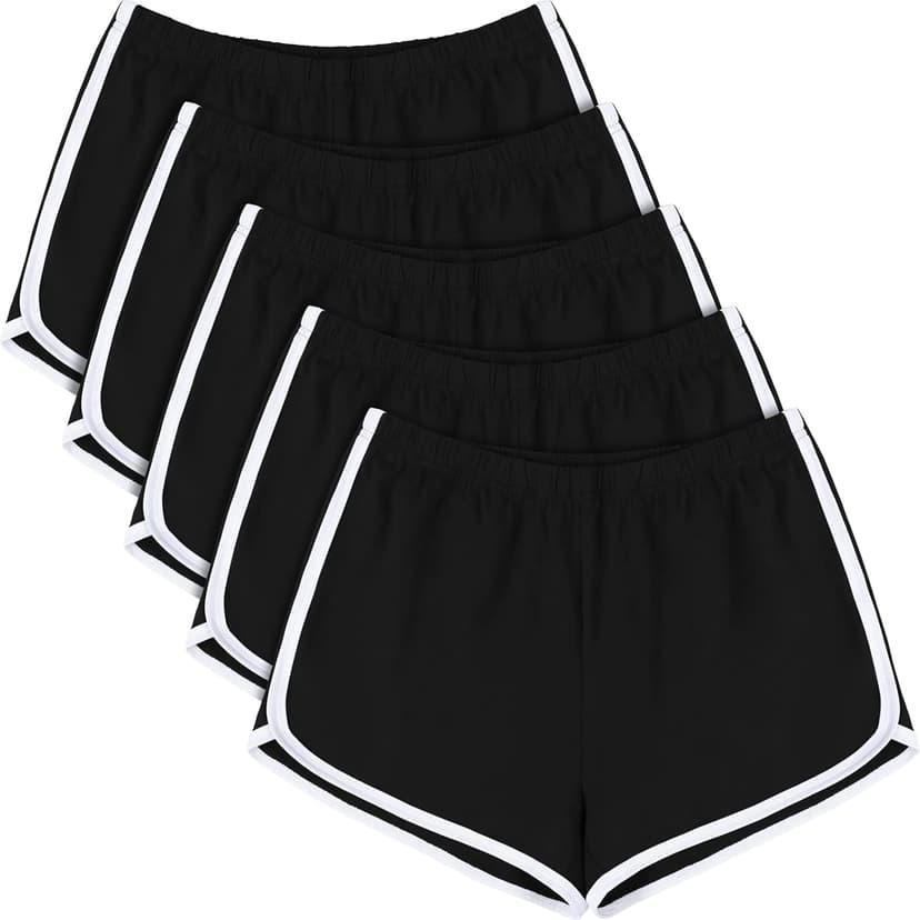 URATOT 5 Packs Soft Comfy Booty Cotton Workout Pants Breathable Lounge Dolphin Shorts Cycling Hiking Pants for Women