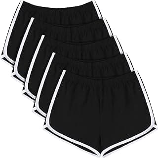 URATOT 5 Packs Soft Comfy Booty Cotton Workout Pants Breathable Lounge Dolphin Shorts Cycling Hiking Pants for Women
