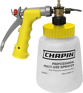 Chapin G364D Made in the USA 32 Ounce Professional Lawn and Garden Hose-End Sprayer With 16 Mixing Rations on the Metering Dial, Built-in Anti-Siphon, Translucent White
